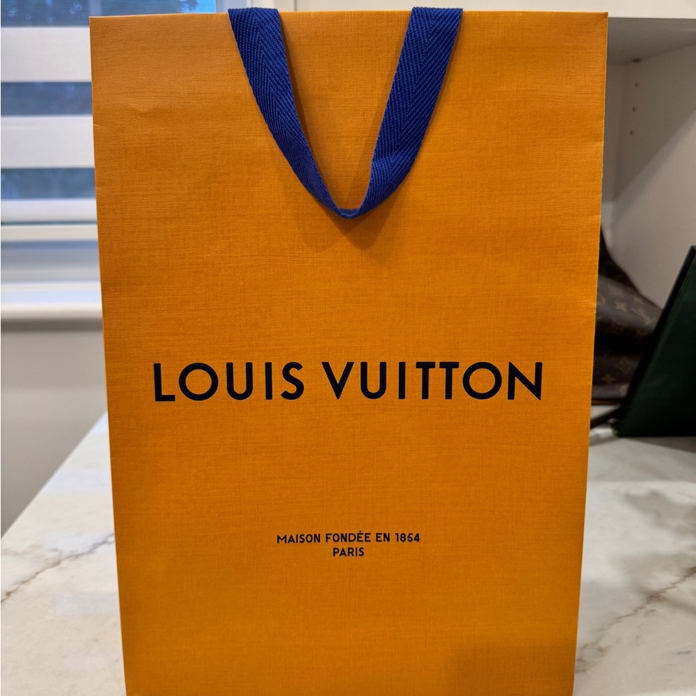 Louis Vuitton Orange Bag with Blue Strap